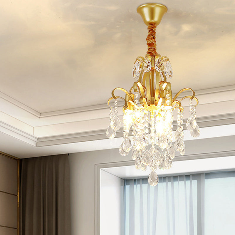 Candle Dining Room Down Chandelier Country Crystal Drape Pendant Lighting Fixture Clearhalo 'Ceiling Lights' 'Chandeliers' Lighting' options 2138165