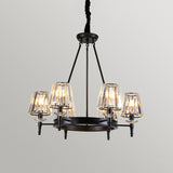 Conical Bedroom Chandelier Classic Crystal Block Black Suspended Lighting Fixture Clearhalo 'Ceiling Lights' 'Chandeliers' Lighting' options 2138194