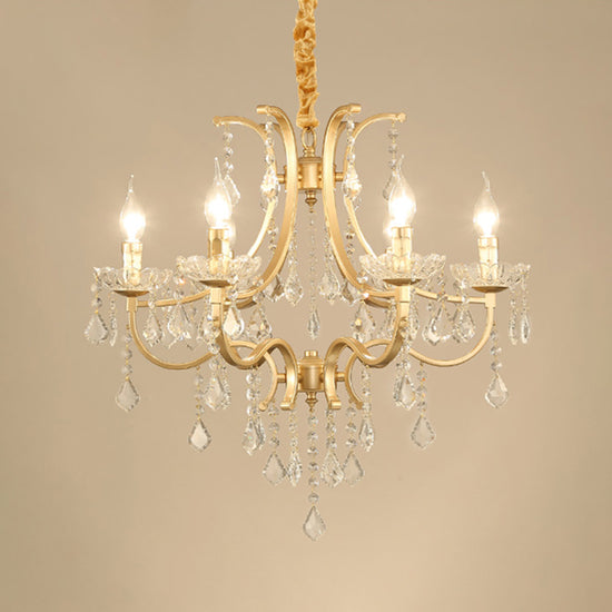 Metal Gold Plated Chandelier Candle Antique Style Hanging Ceiling Light ...