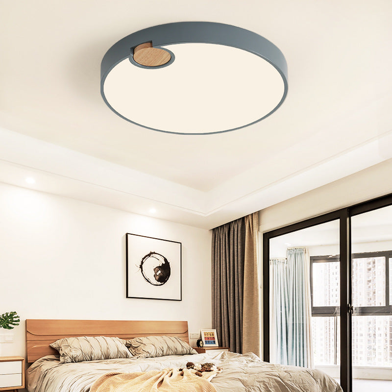 12"/16"/19.5" Dia Circle Flush Mount Nordic Acrylic Grey LED Flush Mount Lamp in White/Warm/Natural Light for Bedroom Grey Clearhalo 'Ceiling Lights' 'Close To Ceiling Lights' 'Close to ceiling' 'Flush mount' Lighting' 213914