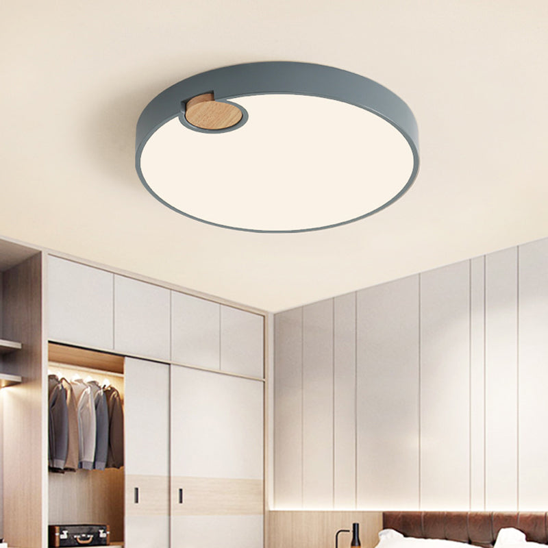 12"/16"/19.5" Dia Circle Flush Mount Nordic Acrylic Grey LED Flush Mount Lamp in White/Warm/Natural Light for Bedroom Clearhalo 'Ceiling Lights' 'Close To Ceiling Lights' 'Close to ceiling' 'Flush mount' Lighting' 213915