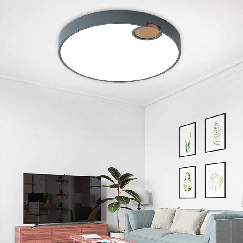 12"/16"/19.5" Dia Circle Flush Mount Nordic Acrylic Grey LED Flush Mount Lamp in White/Warm/Natural Light for Bedroom Grey White Clearhalo 'Ceiling Lights' 'Close To Ceiling Lights' 'Close to ceiling' 'Flush mount' Lighting' 213916