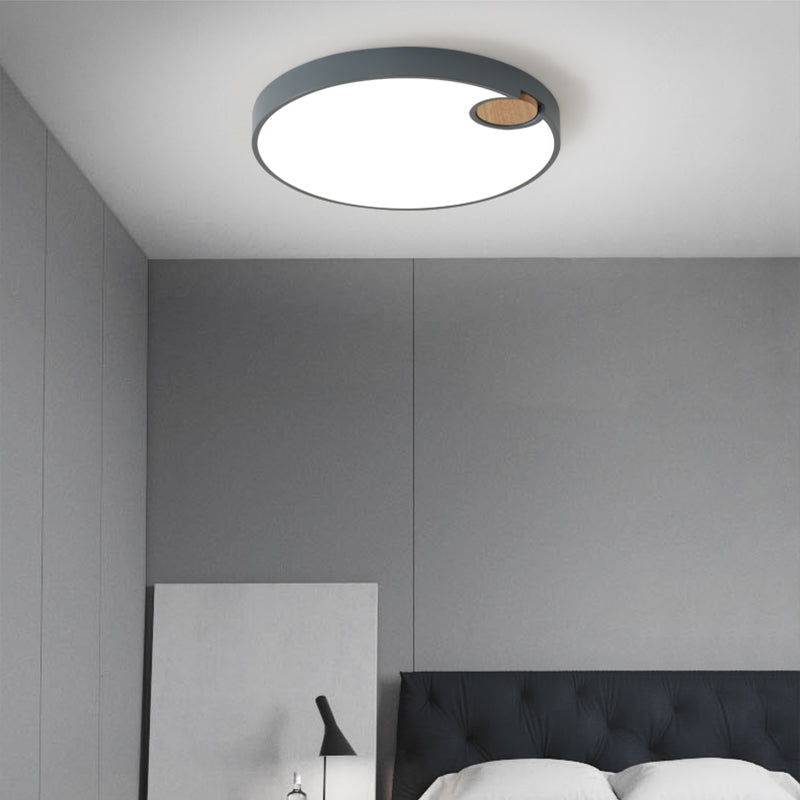 12"/16"/19.5" Dia Circle Flush Mount Nordic Acrylic Grey LED Flush Mount Lamp in White/Warm/Natural Light for Bedroom Clearhalo 'Ceiling Lights' 'Close To Ceiling Lights' 'Close to ceiling' 'Flush mount' Lighting' 213917