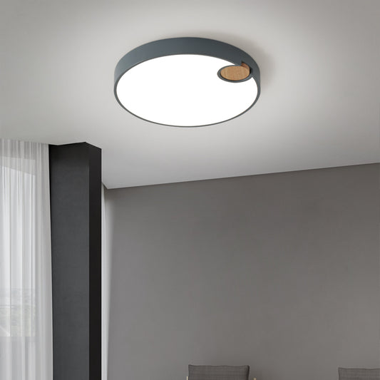 12"/16"/19.5" Dia Circle Flush Mount Nordic Acrylic Grey LED Flush Mount Lamp in White/Warm/Natural Light for Bedroom Clearhalo 'Ceiling Lights' 'Close To Ceiling Lights' 'Close to ceiling' 'Flush mount' Lighting' 213919