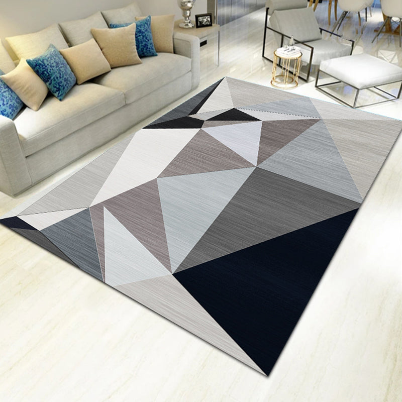 Bold Multicolor Modern Rug Synthetics Geometric Pattern Rug Machine Washable Non-Slip Stain Resistant Rug for Living Room Brown-Black Clearhalo 'Area Rug' 'Rug' 2140435