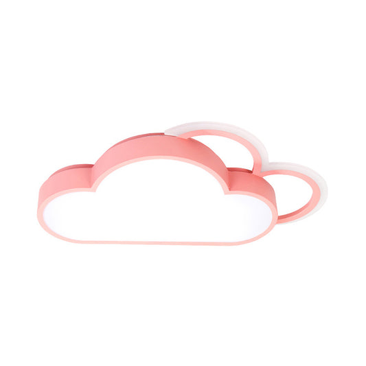 Blue/Pink Cloud Shaped Flushmount Lighting Cartoon Stylish LED Acrylic Ceiling Mounted Fixture in Warm/White Light Clearhalo 'Ceiling Lights' 'Close To Ceiling Lights' 'Close to ceiling' 'Flush mount' Lighting' 214044