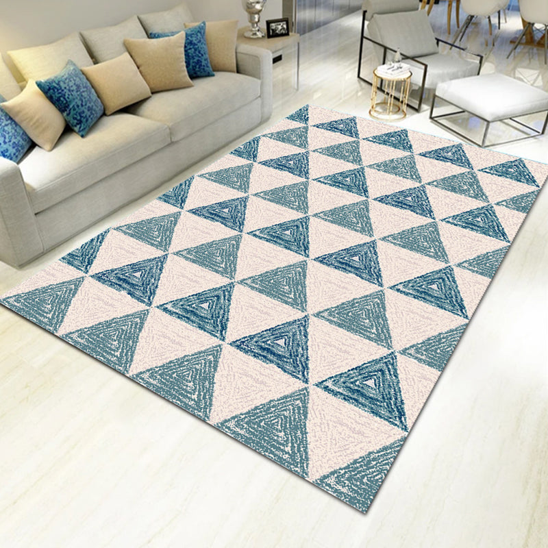 Bold Multicolor Modern Rug Synthetics Geometric Pattern Rug Machine Washable Non-Slip Stain Resistant Rug for Living Room Light Blue Clearhalo 'Area Rug' 'Rug' 2140457