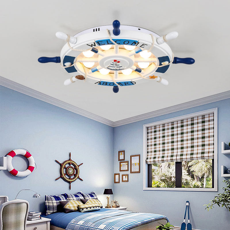 Cartoon Stylish LED Flush Mount Lamp with Acrylic Shade Pink/White Rudder Ceiling Light Fixture for Bedroom Clearhalo 'Ceiling Lights' 'Close To Ceiling Lights' 'Close to ceiling' 'Flush mount' Lighting' 214046