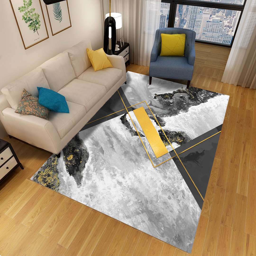 Minimalist 3D Geometric Rug Multi-Color Polypropylene Area Carpet Pet Friendly Anti-Slip Machine Washable Rug for Great Room Gray-Black Clearhalo 'Area Rug' 'Rug' 2140494