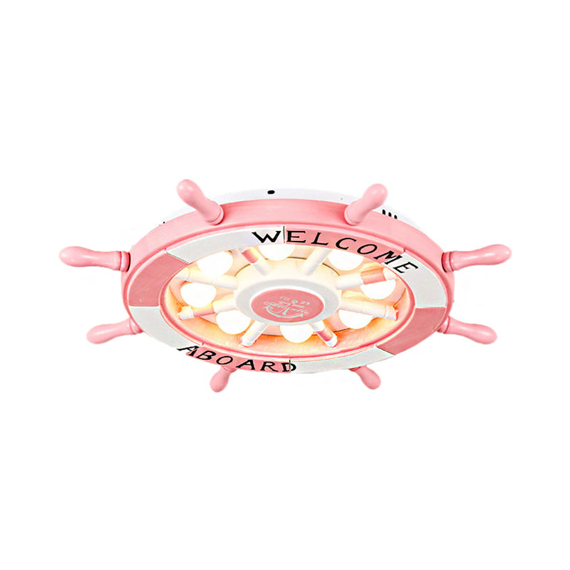 Cartoon Stylish LED Flush Mount Lamp with Acrylic Shade Pink/White Rudder Ceiling Light Fixture for Bedroom Clearhalo 'Ceiling Lights' 'Close To Ceiling Lights' 'Close to ceiling' 'Flush mount' Lighting' 214052