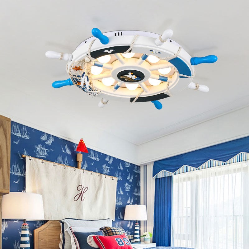 Cartoon Stylish LED Flush Mount Lamp with Acrylic Shade Pink/White Rudder Ceiling Light Fixture for Bedroom Sky Blue Clearhalo 'Ceiling Lights' 'Close To Ceiling Lights' 'Close to ceiling' 'Flush mount' Lighting' 214053