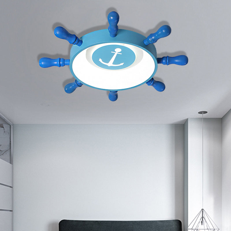 Blue Rudder Flush Mount Fixture Kids 19.5"/23.5" W LED Aluminum and Acrylic Flush Pendant Light in Warm/White Light Clearhalo 'Ceiling Lights' 'Close To Ceiling Lights' 'Close to ceiling' 'Flush mount' Lighting' 214061