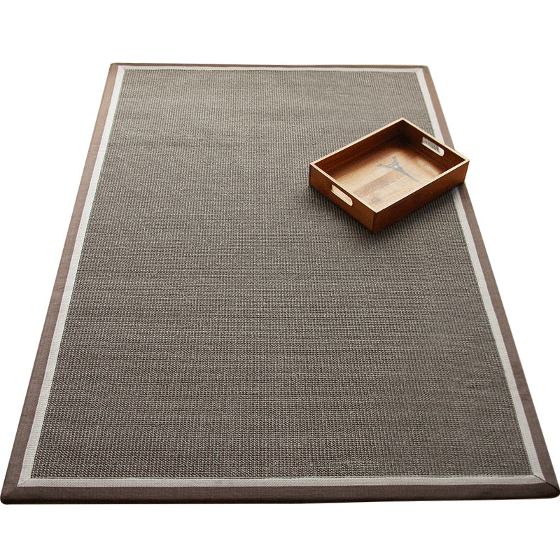 Organic Dark Brown Lodge Rug Sisal Fiber Plain Carpet Pet Friendly Machine Washable Non-Slip Backing Rug for Bedroom Clearhalo 'Area Rug' 'Rug' 2140897