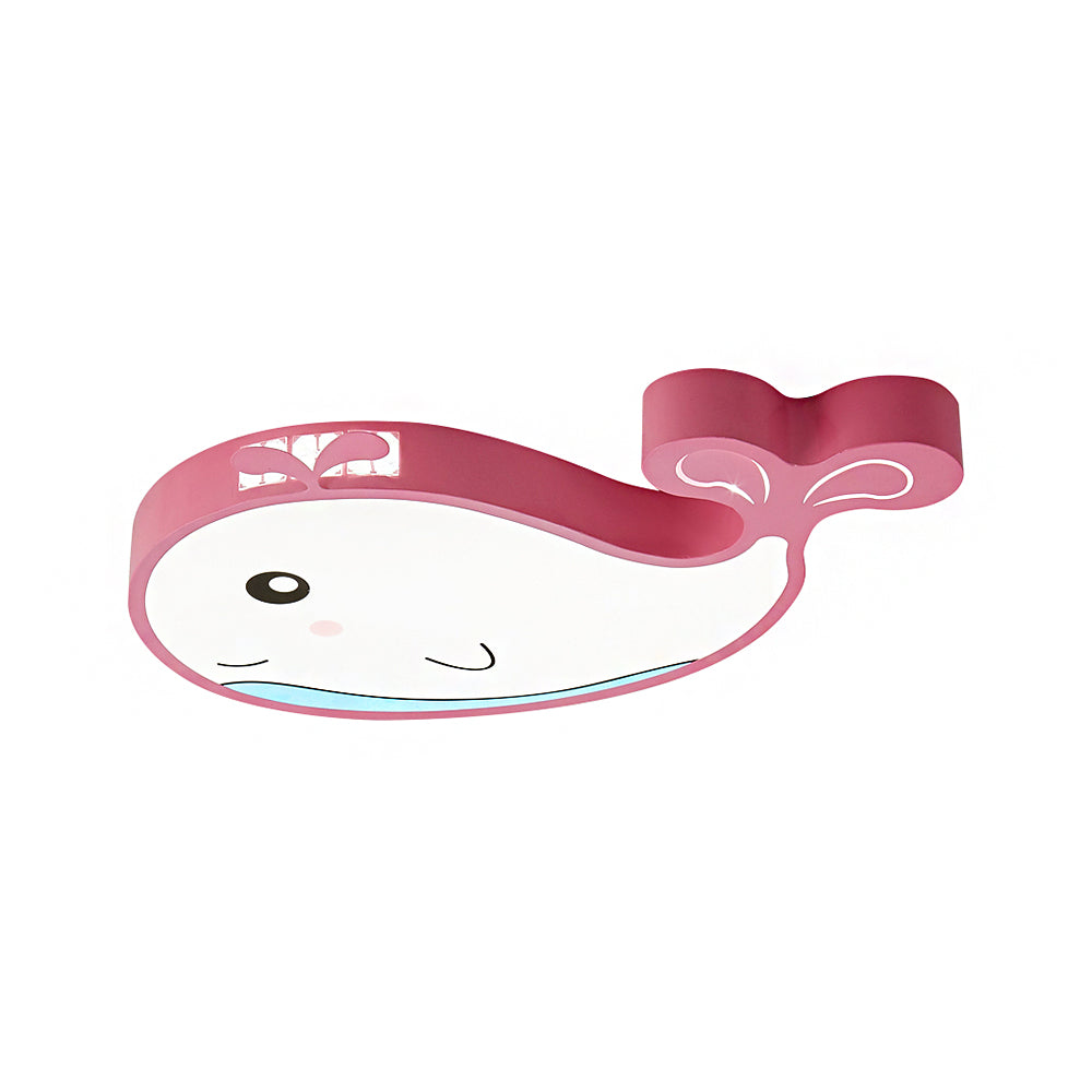 Kids Whale Shaped Flush Mount Lighting Metal and Acrylic LED Bedroom Ceiling Mounted Light in Blue/Pink Clearhalo 'Ceiling Lights' 'Close To Ceiling Lights' 'Close to ceiling' 'Flush mount' Lighting' 214101