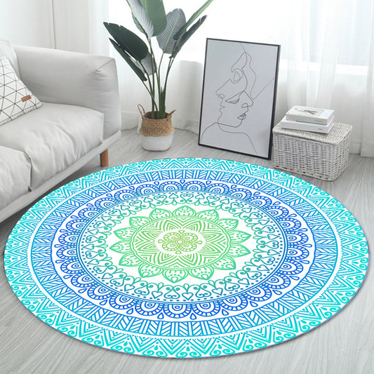 Unique Bohemian Rug Multi Color Seamless Pattern Rug Washable Anti-Slip Pet Friendly Area Carpet for Room Decor Sky Blue Clearhalo 'Area Rug' 'Bohemian' 'Rugs' Rug' 2141063