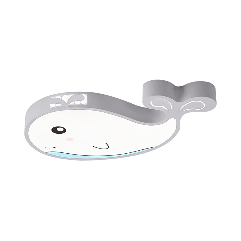 Kids Whale Shaped Flush Mount Lighting Metal and Acrylic LED Bedroom Ceiling Mounted Light in Blue/Pink Clearhalo 'Ceiling Lights' 'Close To Ceiling Lights' 'Close to ceiling' 'Flush mount' Lighting' 214110