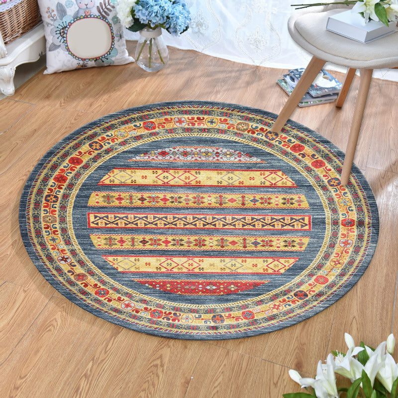 Olden Bohemian Style Rug Multi Color Tribal Pattern Carpet Non-Slip Backing Stain Resistant Washable Rug for Sitting Room Blue-Yellow Clearhalo 'Area Rug' 'Bohemian' 'Rugs' Rug' 2141200