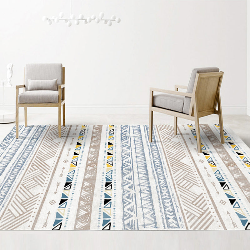 Multi Colored Moroccan Rug Cotton Geometry Seamless Pattern Rug Pet-Friendly Carpet for Home Decor Light Blue Clearhalo 'Area Rug' 'Moroccan' 'Rugs' Rug' 2141269