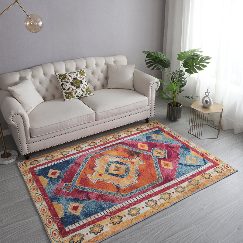 Bohemia Patterned Rug Multicolor Polypropylene Rug Non-Slip Backing Pet Friendly Washable Carpet for Sitting Room Orange-Blue Clearhalo 'Area Rug' 'Bohemian' 'Rugs' Rug' 2141359