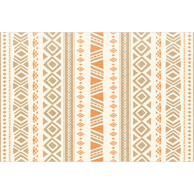 Bohemian Living Room Rug Multi Color Geometric Rug Polypropylene Stain Resistant Non-Slip Backing Washable Area Carpet Khaki-Orange Clearhalo 'Area Rug' 'Bohemian' 'Rugs' Rug' 2141411