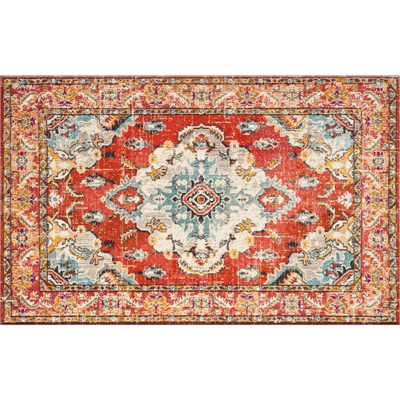 Chic Geometric Pattern Rug Multi Colored Boho Rug Synthetics Washable Non-Slip Stain Resistant Rug for Living Room Orange Red Clearhalo 'Area Rug' 'Bohemian' 'Rugs' Rug' 2141439