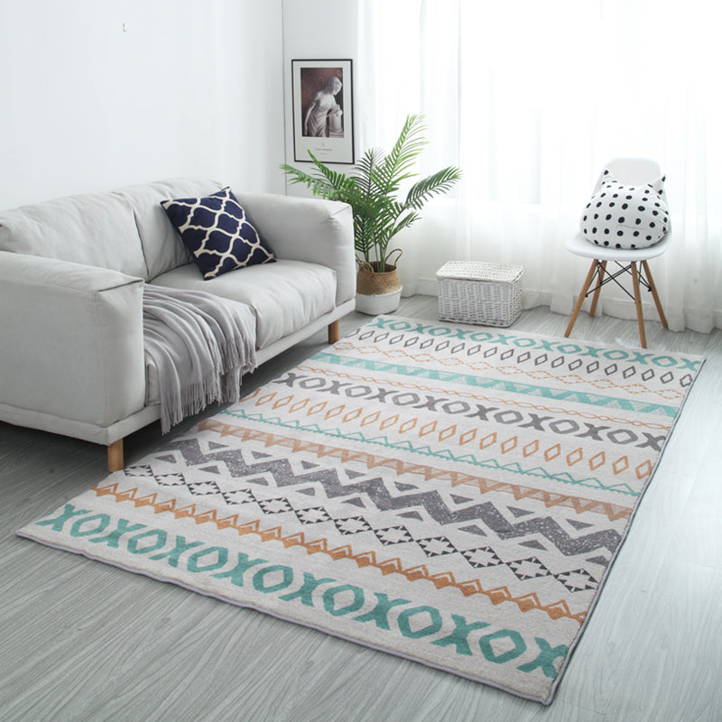 Multicolor Bohemia Rug Polyester Symmetric Print Rug Stain Resistant Machine Washable Anti-Slip Carpet for Great Room Green Clearhalo 'Area Rug' 'Bohemian' 'Rugs' Rug' 2141449