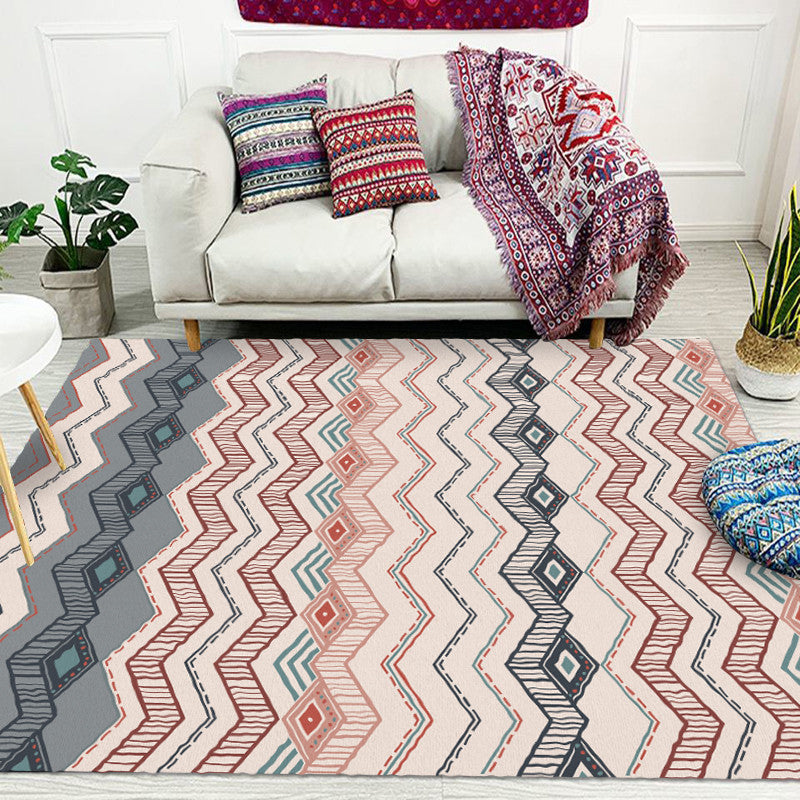 Bohemian Style Geometric Patterned Rug Multi-Colored Polypropylene Rug Anti-Slip Backing Pet Friendly Washable Rug for Home Clearhalo 'Area Rug' 'Bohemian' 'Rugs' Rug' 2141457