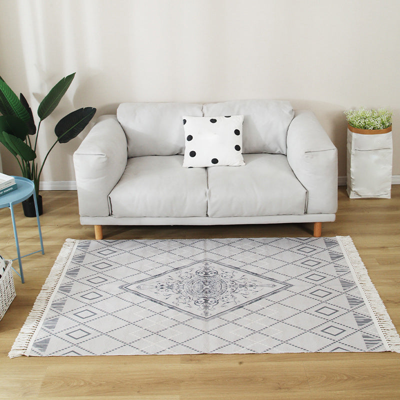 Stylish Boho Chic Rug Multicolor Geometric Rug Machine Wash Tassel-Trimmed Rug for Home Gray-Coffee Clearhalo 'Area Rug' 'Bohemian' 'Rugs' Rug' 2141538