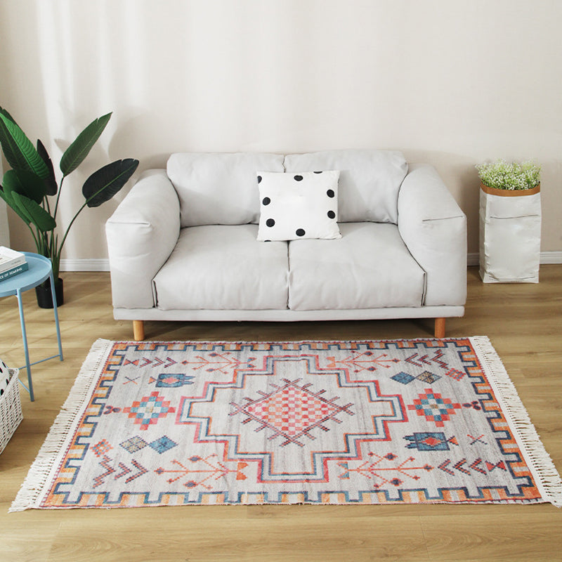 Stylish Boho Chic Rug Multicolor Geometric Rug Machine Wash Tassel-Trimmed Rug for Home Orange Clearhalo 'Area Rug' 'Bohemian' 'Rugs' Rug' 2141539