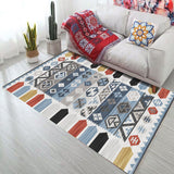 Bold Geometry Area Rug Polypropylene Bohemia Carpet Pet Friendly Machine Washable Non-Slip Rug for Living Room Blue Clearhalo 'Area Rug' 'Bohemian' 'Rugs' Rug' 2141551