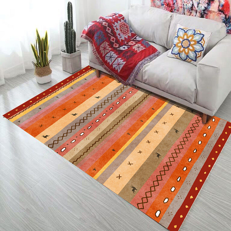 Bold Geometry Area Rug Polypropylene Bohemia Carpet Pet Friendly Machine Washable Non-Slip Rug for Living Room Yellow-Red Clearhalo 'Area Rug' 'Bohemian' 'Rugs' Rug' 2141553