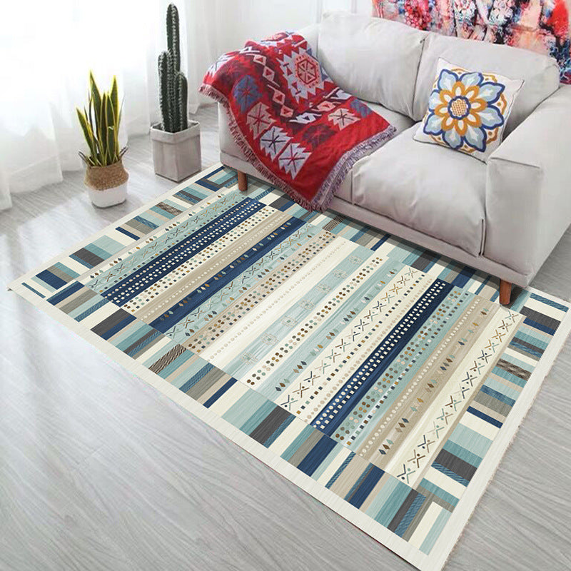 Bold Geometry Area Rug Polypropylene Bohemia Carpet Pet Friendly Machine Washable Non-Slip Rug for Living Room Clearhalo 'Area Rug' 'Bohemian' 'Rugs' Rug' 2141563