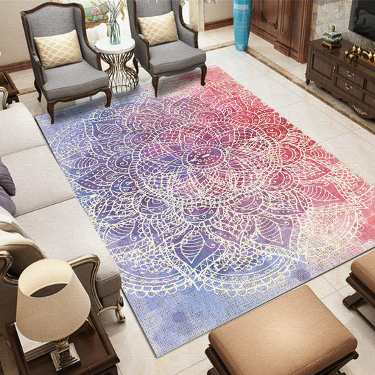 Whitewashed Multi Color Boho Rug Polyester Geometric Rug Pet Friendly Non-Slip Machine Washable Carpet for Home Decor Purple-Red Clearhalo 'Area Rug' 'Bohemian' 'Rugs' Rug' 2141580