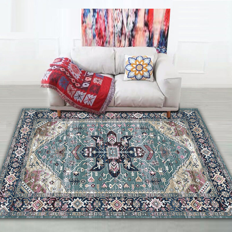 Shabby Chic Tribal Print Rug Multi-Color Bohemian Carpet Synthetics Stain Resistant Anti-Slip Backing Pet Friendly Rug for Room Dark Blue Clearhalo 'Area Rug' 'Bohemian' 'Rugs' Rug' 2141601