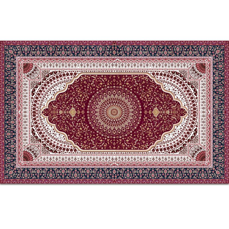 Festive Bohemian Style Rug Multi-Color Rhombus Print Rug Non-Slip Pet Friendly Washable Carpet for Family Room Rose Red Clearhalo 'Area Rug' 'Bohemian' 'Rugs' Rug' 2141674