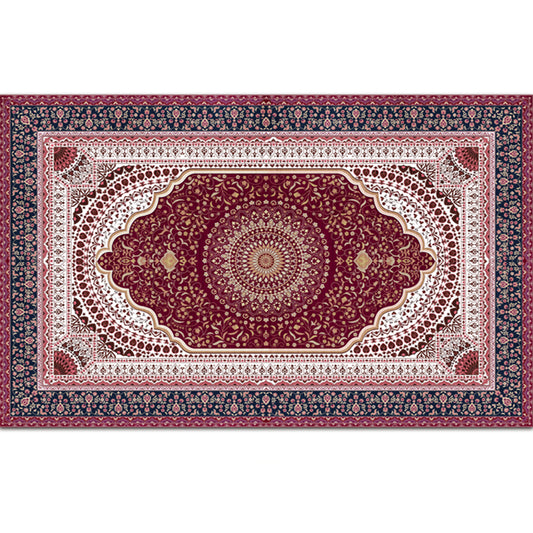 Festive Bohemian Style Rug Multi-Color Rhombus Print Rug Non-Slip Pet Friendly Washable Carpet for Family Room Rose Red Clearhalo 'Area Rug' 'Bohemian' 'Rugs' Rug' 2141674
