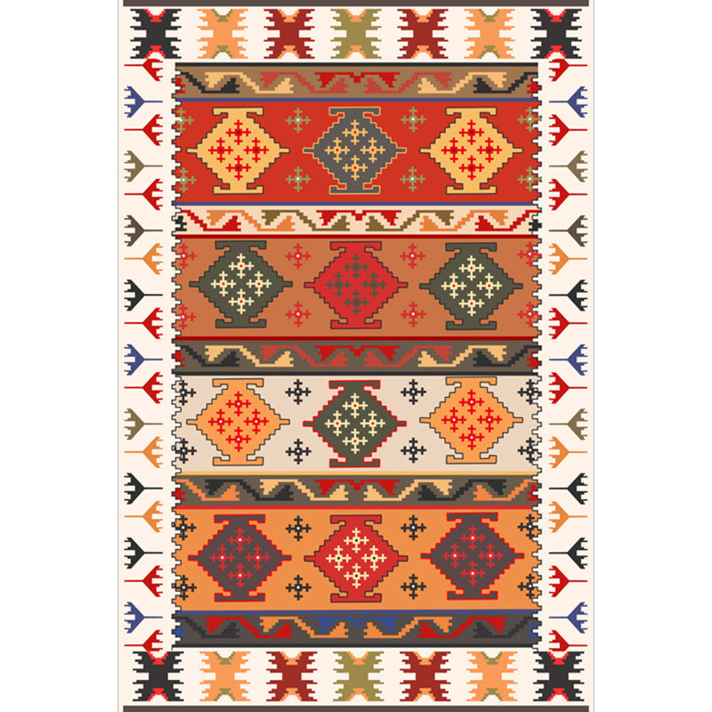 Festive Bohemian Style Rug Multi-Color Rhombus Print Rug Non-Slip Pet Friendly Washable Carpet for Family Room White-Orange Clearhalo 'Area Rug' 'Bohemian' 'Rugs' Rug' 2141677