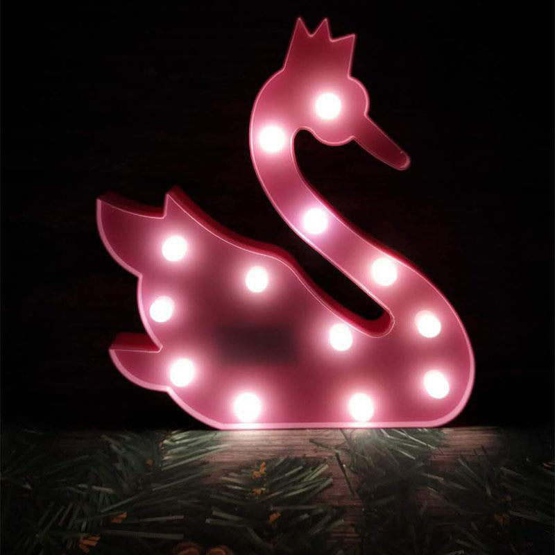 Animal Shaped Plastic Battery Nightstand Lamp Decorative Pink LED Table Light Ideas for Kids Bedroom Pink Battery C Clearhalo 'Night Lights' 'Wall Lights' Lighting' 2141702