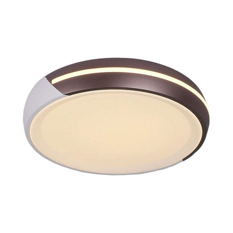 18"/21.5" Dia Round Flush Ceiling Light Simplicity Acrylic Brown LED Flush Light Fixture, Warm/White Light Clearhalo 'Ceiling Lights' 'Close To Ceiling Lights' 'Close to ceiling' 'Flush mount' Lighting' 214257