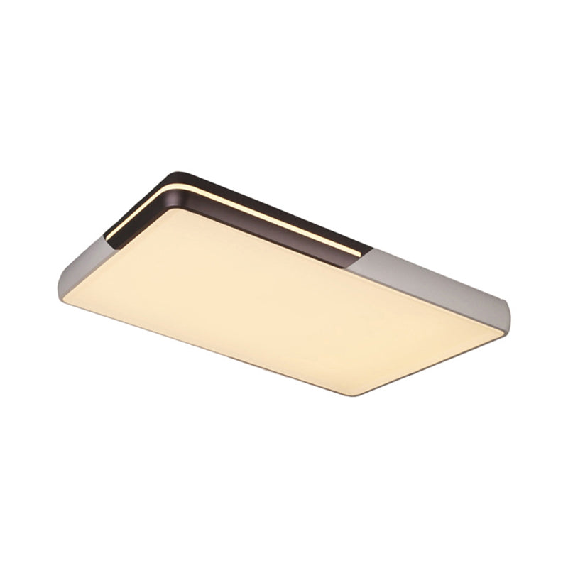 Minimalist Rectangular LED Flush Mount Light 19"/23"/25.5" W Acrylic Living Room Ceiling Lamp in Warm/White Light Clearhalo 'Ceiling Lights' 'Close To Ceiling Lights' 'Close to ceiling' 'Flush mount' Lighting' 214266