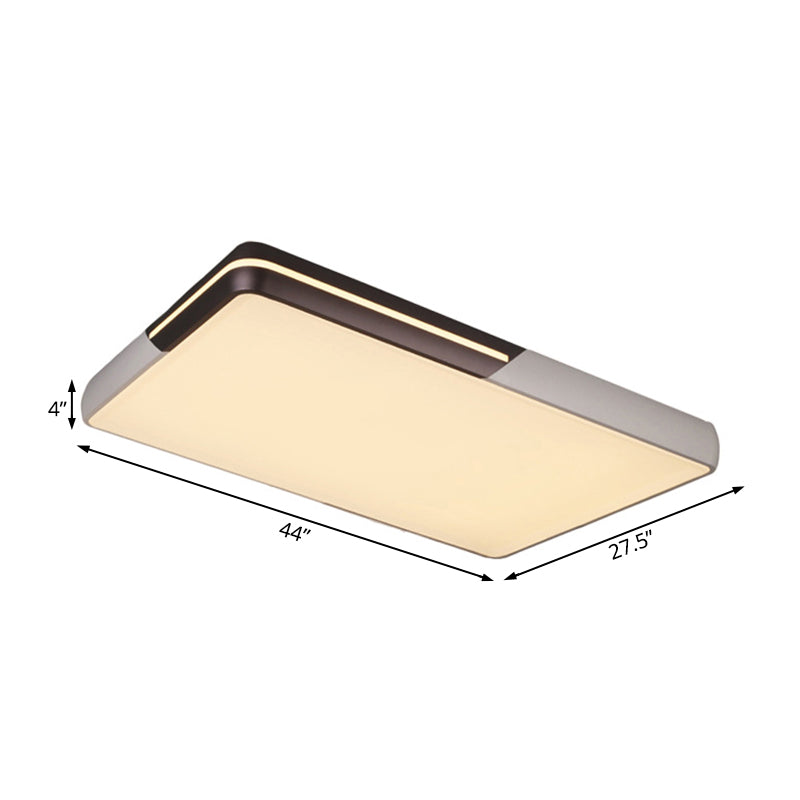 Minimalist Rectangular LED Flush Mount Light 19"/23"/25.5" W Acrylic Living Room Ceiling Lamp in Warm/White Light Clearhalo 'Ceiling Lights' 'Close To Ceiling Lights' 'Close to ceiling' 'Flush mount' Lighting' 214268