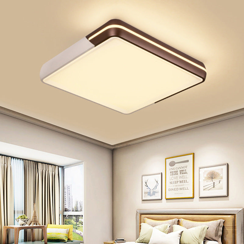 Minimalist Rectangular LED Flush Mount Light 19"/23"/25.5" W Acrylic Living Room Ceiling Lamp in Warm/White Light Clearhalo 'Ceiling Lights' 'Close To Ceiling Lights' 'Close to ceiling' 'Flush mount' Lighting' 214271