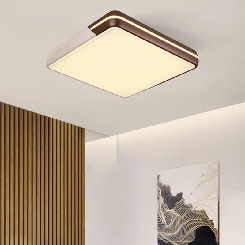 Minimalist Rectangular LED Flush Mount Light 19"/23"/25.5" W Acrylic Living Room Ceiling Lamp in Warm/White Light White Clearhalo 'Ceiling Lights' 'Close To Ceiling Lights' 'Close to ceiling' 'Flush mount' Lighting' 214276