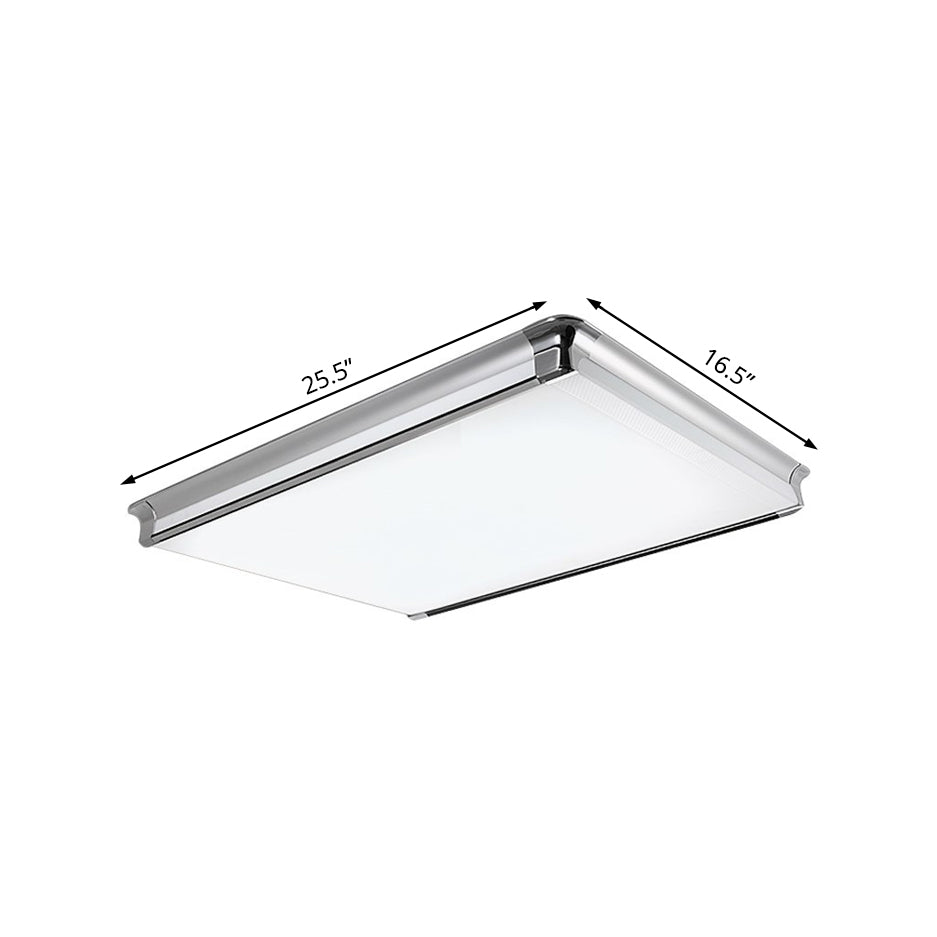 Rectangular Flush Ceiling Light Simplicity Acrylic 16.5"/24.5"/25.5" Wide LED Living Room Flushmount Lighting Clearhalo 'Ceiling Lights' 'Close To Ceiling Lights' 'Close to ceiling' 'Flush mount' Lighting' 214363