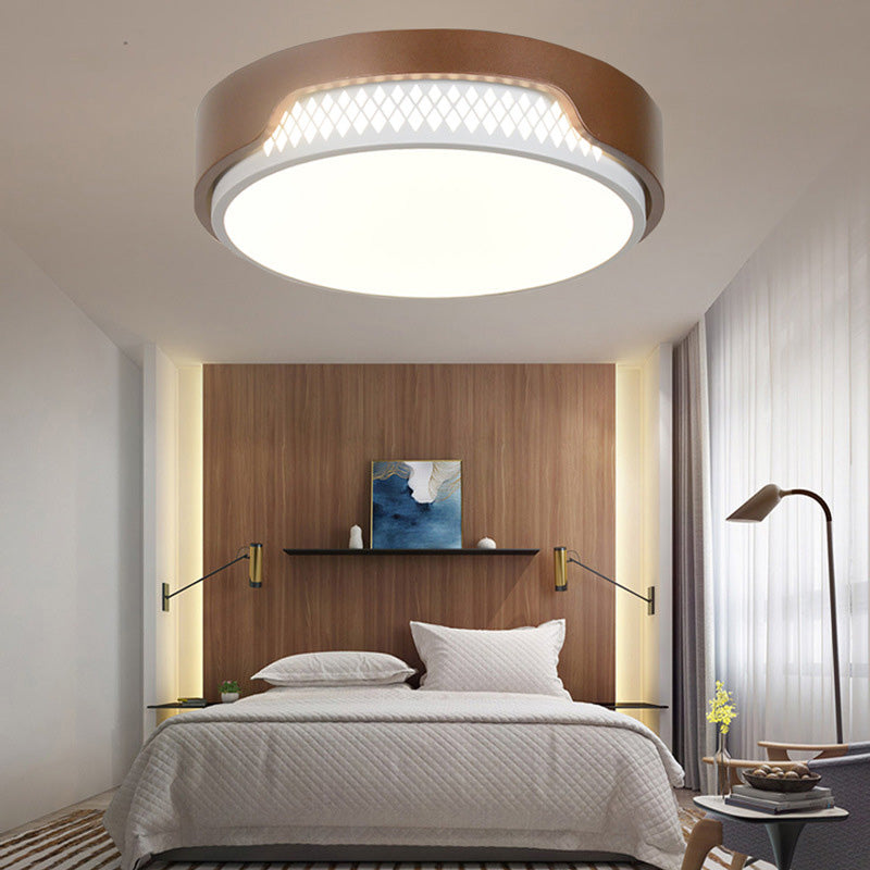 16.5"/20.5" Dia Brown Round Flush Ceiling Light Simplicity Acrylic LED Ceiling Light Fixture in Warm/White Light Brown Clearhalo 'Ceiling Lights' 'Close To Ceiling Lights' 'Close to ceiling' 'Flush mount' Lighting' 214392