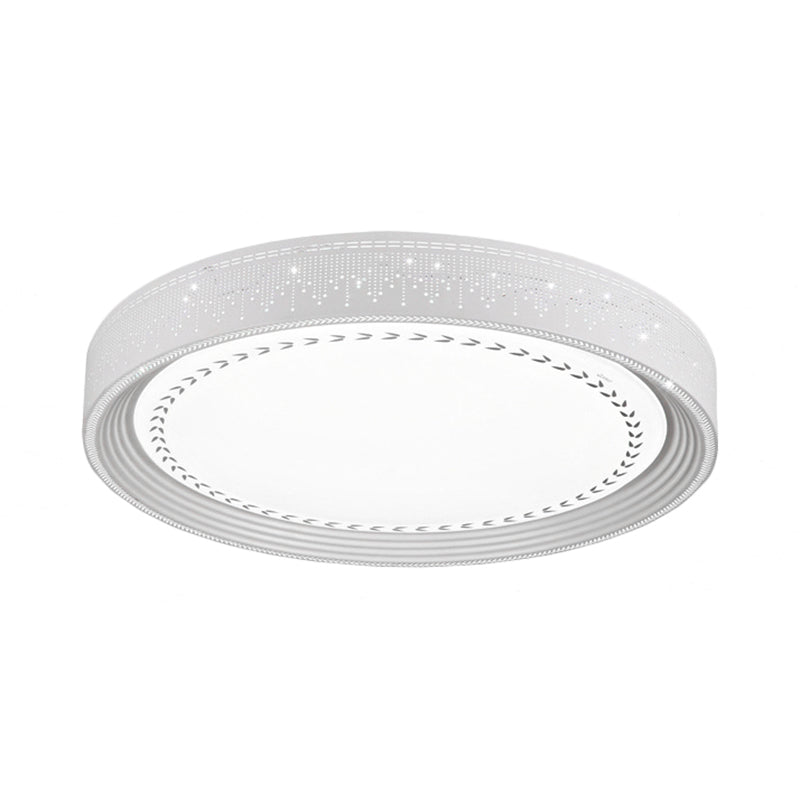 Simple LED Ceiling Light with Acrylic Shade White Round Flush Mount Lighting in Meteor Shower Design, 18"/22"/30" Dia Clearhalo 'Ceiling Lights' 'Close To Ceiling Lights' 'Close to ceiling' 'Flush mount' Lighting' 214395