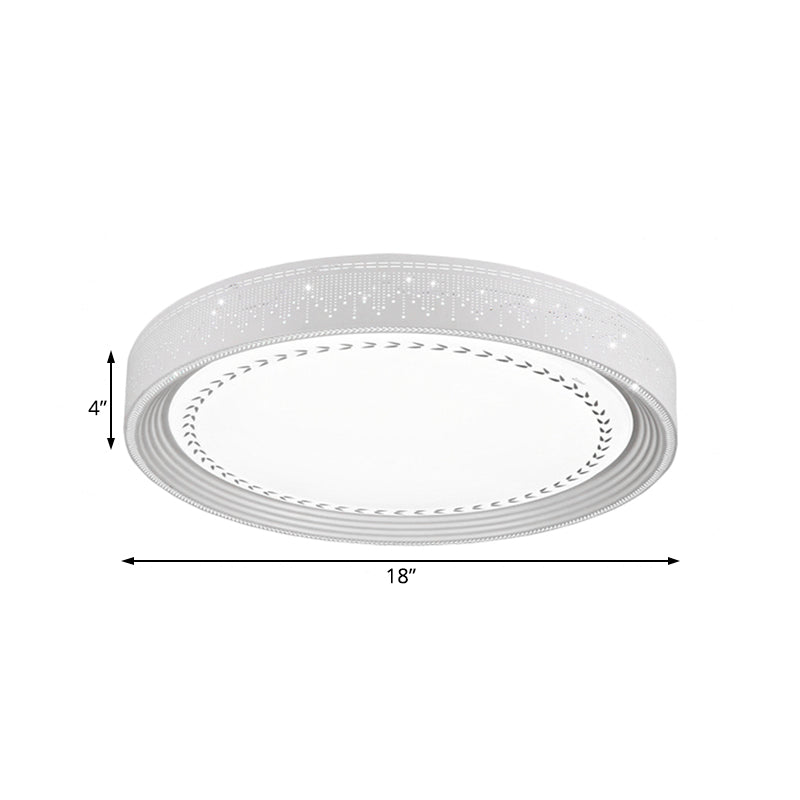 Simple LED Ceiling Light with Acrylic Shade White Round Flush Mount Lighting in Meteor Shower Design, 18"/22"/30" Dia Clearhalo 'Ceiling Lights' 'Close To Ceiling Lights' 'Close to ceiling' 'Flush mount' Lighting' 214398