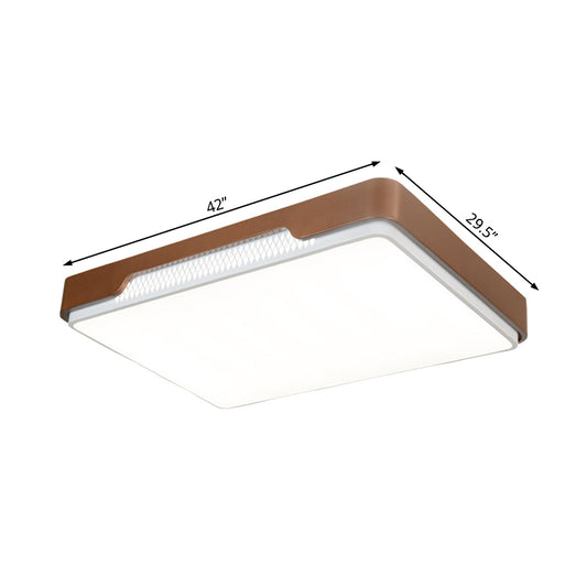 Acrylic Rectangular Flush Mount Light Fixture Modern 20.5"/36.5"/45" Wide Brown Flushmount in Warm/White Light Clearhalo 'Ceiling Lights' 'Close To Ceiling Lights' 'Close to ceiling' 'Flush mount' Lighting' 214407