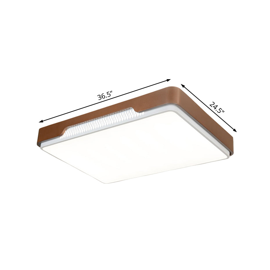 Acrylic Rectangular Flush Mount Light Fixture Modern 20.5"/36.5"/45" Wide Brown Flushmount in Warm/White Light Clearhalo 'Ceiling Lights' 'Close To Ceiling Lights' 'Close to ceiling' 'Flush mount' Lighting' 214408