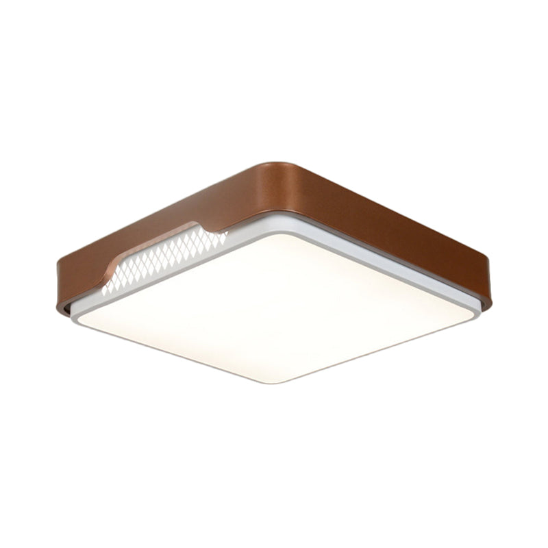 Acrylic Rectangular Flush Mount Light Fixture Modern 20.5"/36.5"/45" Wide Brown Flushmount in Warm/White Light Clearhalo 'Ceiling Lights' 'Close To Ceiling Lights' 'Close to ceiling' 'Flush mount' Lighting' 214412